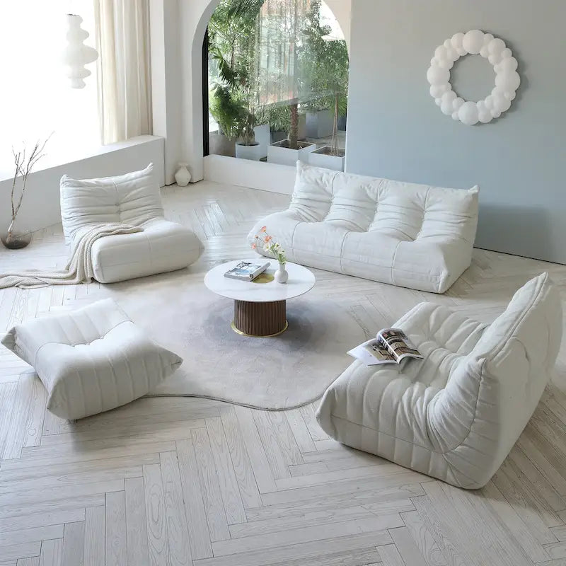 Vloerstoel van traagschuim, comfortabele rugsteun, luie sofa voor lezen, gamen en mediteren, teddy-stof