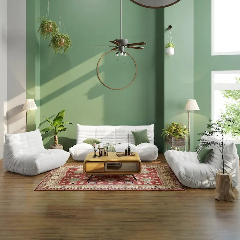 Vloerstoel van traagschuim, comfortabele rugsteun, luie sofa voor lezen, gamen en mediteren, teddy-stof