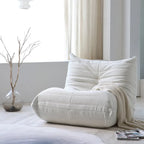 Vloerstoel van traagschuim, comfortabele rugsteun, luie sofa voor lezen, gamen en mediteren, teddy-stof