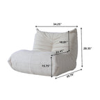 Vloerstoel van traagschuim, comfortabele rugsteun, luie sofa voor lezen, gamen en mediteren, teddy-stof