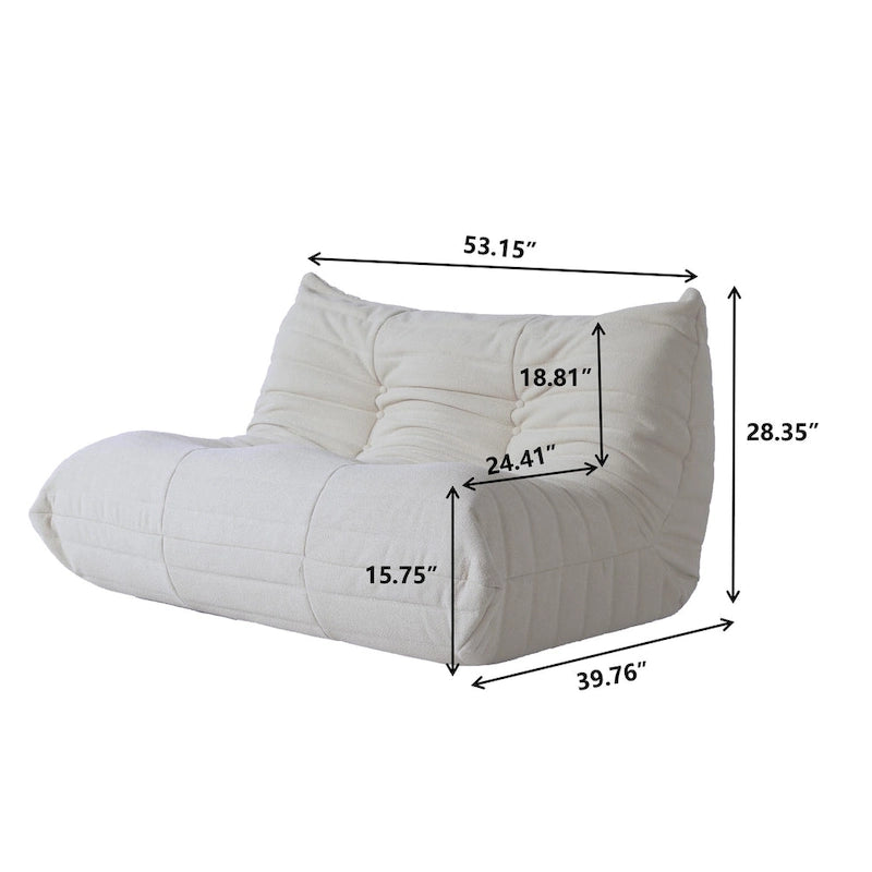 Vloerstoel van traagschuim, comfortabele rugsteun, luie sofa voor lezen, gamen en mediteren, teddy-stof