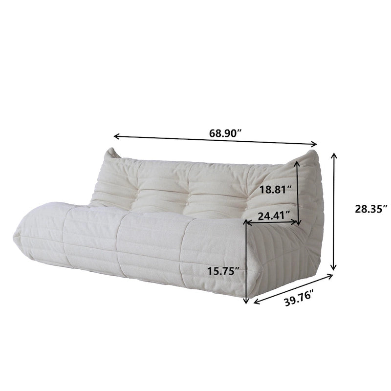 Vloerstoel van traagschuim, comfortabele rugsteun, luie sofa voor lezen, gamen en mediteren, teddy-stof