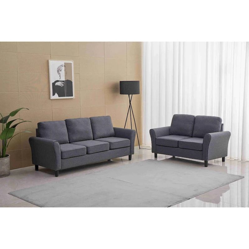 Set da soggiorno composto da divanetto e divano, 2 pezzi