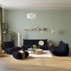 Modernes Teddy-Stoff-Sofa als entspanntes Bodensofa, Wohnzimmer-Sofa, Sitzsack