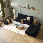 Modernes Teddy-Stoff-Sofa als entspanntes Bodensofa, Wohnzimmer-Sofa, Sitzsack