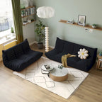 Modernes Teddy-Stoff-Sofa als entspanntes Bodensofa, Wohnzimmer-Sofa, Sitzsack