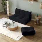 Modernes Teddy-Stoff-Sofa als entspanntes Bodensofa, Wohnzimmer-Sofa, Sitzsack