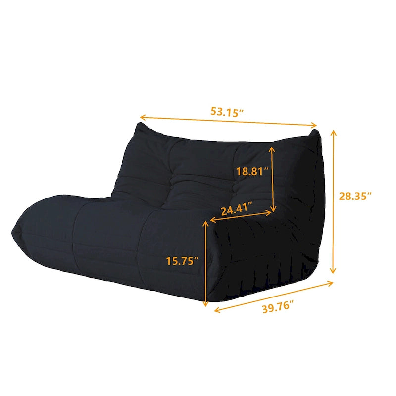 Modernes Teddy-Stoff-Sofa als entspanntes Bodensofa, Wohnzimmer-Sofa, Sitzsack