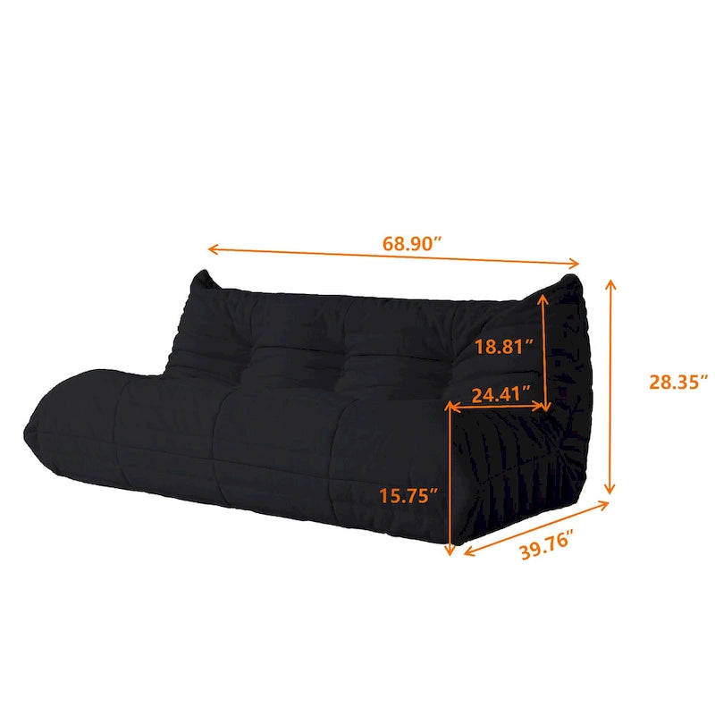 Modernes Teddy-Stoff-Sofa als entspanntes Bodensofa, Wohnzimmer-Sofa, Sitzsack