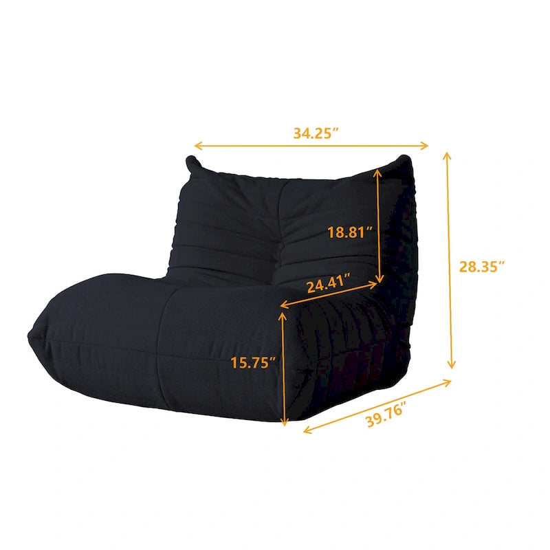 Modernes Teddy-Stoff-Sofa als entspanntes Bodensofa, Wohnzimmer-Sofa, Sitzsack
