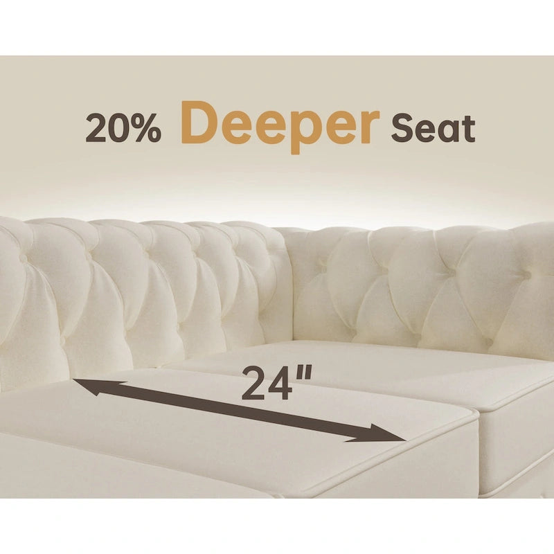 Klassischer, getufteter, samtbezogener Chesterfield-Sessel, Loveseat und Sofa, 3-teilig, mit Nagelkopfverzierung fürs Wohnzimmer von Morden Fort