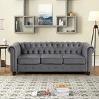 Klassischer, getufteter, samtbezogener Chesterfield-Sessel, Loveseat und Sofa, 3-teilig, mit Nagelkopfverzierung fürs Wohnzimmer von Morden Fort