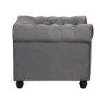 Klassischer, getufteter, samtbezogener Chesterfield-Sessel, Loveseat und Sofa, 3-teilig, mit Nagelkopfverzierung fürs Wohnzimmer von Morden Fort