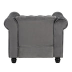 Klassischer, getufteter, samtbezogener Chesterfield-Sessel, Loveseat und Sofa, 3-teilig, mit Nagelkopfverzierung fürs Wohnzimmer von Morden Fort