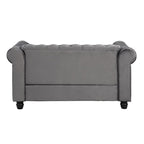 Klassischer, getufteter, samtbezogener Chesterfield-Sessel, Loveseat und Sofa, 3-teilig, mit Nagelkopfverzierung fürs Wohnzimmer von Morden Fort