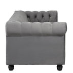 Klassischer, getufteter, samtbezogener Chesterfield-Sessel, Loveseat und Sofa, 3-teilig, mit Nagelkopfverzierung fürs Wohnzimmer von Morden Fort