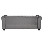 Klassischer, getufteter, samtbezogener Chesterfield-Sessel, Loveseat und Sofa, 3-teilig, mit Nagelkopfverzierung fürs Wohnzimmer von Morden Fort