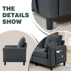 3-teiliges Ecksofa-Set mit Ottomane und Sessel