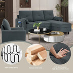 3-teiliges Ecksofa-Set mit Ottomane und Sessel