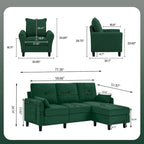 3-teiliges Ecksofa-Set mit Ottomane und Sessel