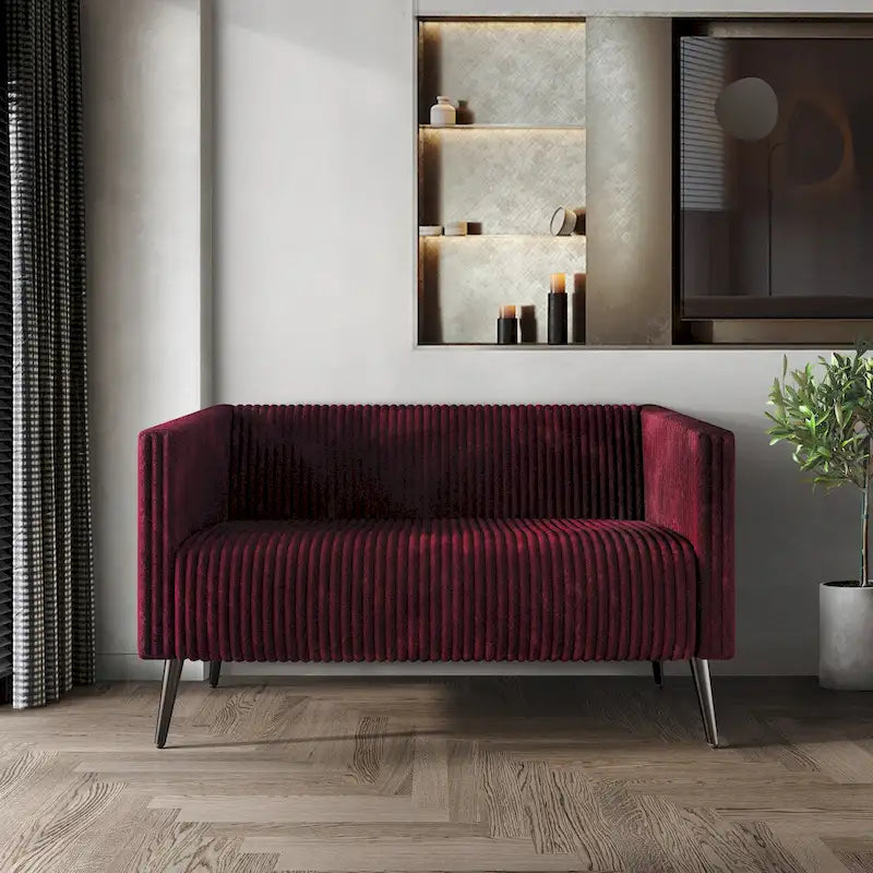 CraftPorch Corduroy Modern and Glamorous Velvet Upholstered Loveseat