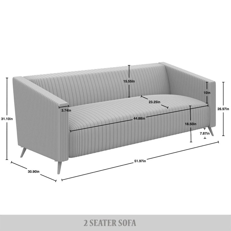 CraftPorch Corduroy Modern and Glamorous Velvet Upholstered Loveseat