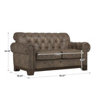 Canapé 2 places Chesterfield Greenwich capitonné, accoudoirs arrondis et clous décoratifs, par iNSPIRE Q Artisan