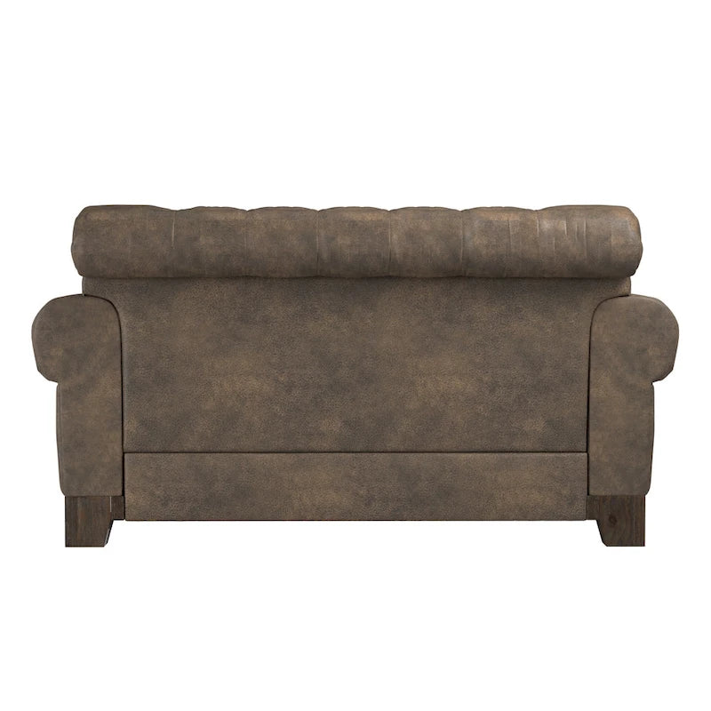 Canapé 2 places Chesterfield Greenwich capitonné, accoudoirs arrondis et clous décoratifs, par iNSPIRE Q Artisan