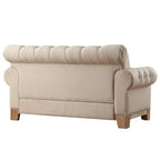 Canapé 2 places Chesterfield Greenwich capitonné, accoudoirs arrondis et clous décoratifs, par iNSPIRE Q Artisan