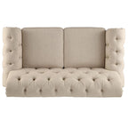 Canapé 2 places Chesterfield Greenwich capitonné, accoudoirs arrondis et clous décoratifs, par iNSPIRE Q Artisan