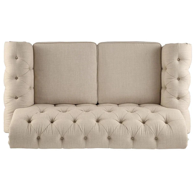 Canapé 2 places Chesterfield Greenwich capitonné, accoudoirs arrondis et clous décoratifs, par iNSPIRE Q Artisan