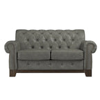 Canapé 2 places Chesterfield Greenwich capitonné, accoudoirs arrondis et clous décoratifs, par iNSPIRE Q Artisan