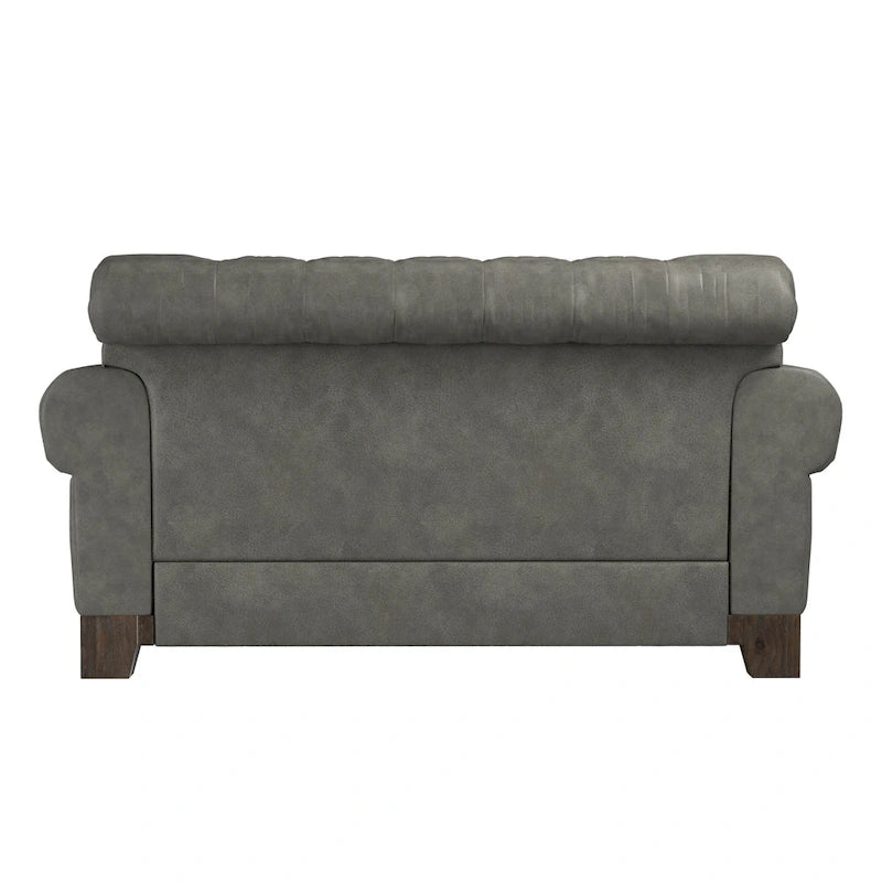 Canapé 2 places Chesterfield Greenwich capitonné, accoudoirs arrondis et clous décoratifs, par iNSPIRE Q Artisan