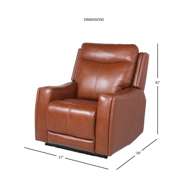 Conjunto reclinable eléctrico tapizado de cuero de grano superior Newport de 3 piezas de Steve Silver