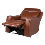Conjunto reclinable eléctrico tapizado de cuero de grano superior Newport de 3 piezas de Steve Silver