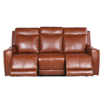 Conjunto reclinable eléctrico tapizado de cuero de grano superior Newport de 3 piezas de Steve Silver