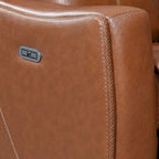 Conjunto reclinable eléctrico tapizado de cuero de grano superior Newport de 3 piezas de Steve Silver