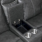 Conjunto reclinable eléctrico tapizado de cuero de grano superior Newport de 3 piezas de Steve Silver