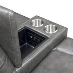 Conjunto reclinable eléctrico tapizado de cuero de grano superior Newport de 3 piezas de Steve Silver
