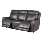 Conjunto reclinable eléctrico tapizado de cuero de grano superior Newport de 3 piezas de Steve Silver