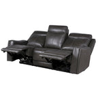 Conjunto reclinable eléctrico tapizado de cuero de grano superior Newport de 3 piezas de Steve Silver