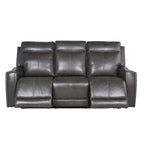 Conjunto reclinable eléctrico tapizado de cuero de grano superior Newport de 3 piezas de Steve Silver