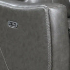Conjunto reclinable eléctrico tapizado de cuero de grano superior Newport de 3 piezas de Steve Silver