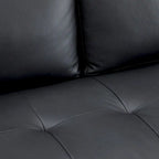Canapé 2 places de luxe en cuir de vachette avec coussins fermes, design spacieux pour 2 personnes et coussins traversins