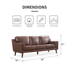 Skórzana sofa dwuosobowa w stylu mid-century z tapicerowaną poduszką 5.9