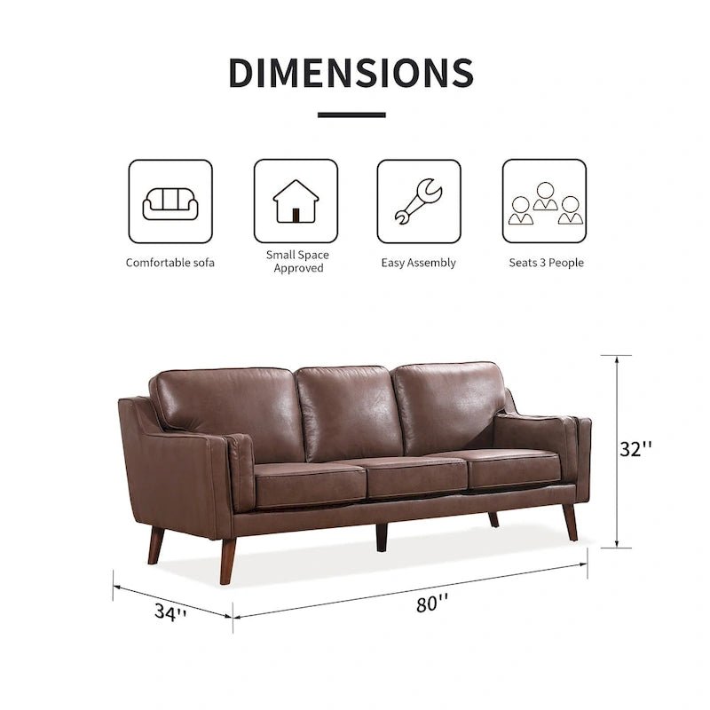 Skórzana sofa dwuosobowa w stylu mid-century z tapicerowaną poduszką 5.9