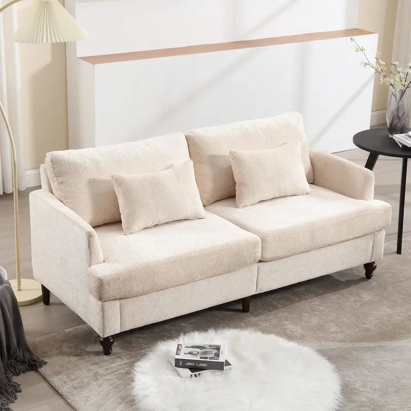 HOMEFUN moderne chenille-loveseat, gestoffeerde 2-zitsloveseat, moderne bank