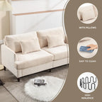 HOMEFUN moderne chenille-loveseat, gestoffeerde 2-zitsloveseat, moderne bank