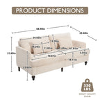 HOMEFUN moderne chenille-loveseat, gestoffeerde 2-zitsloveseat, moderne bank