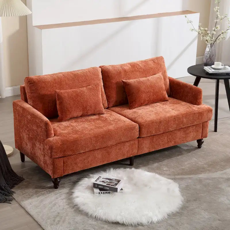 HOMEFUN moderne chenille-loveseat, gestoffeerde 2-zitsloveseat, moderne bank